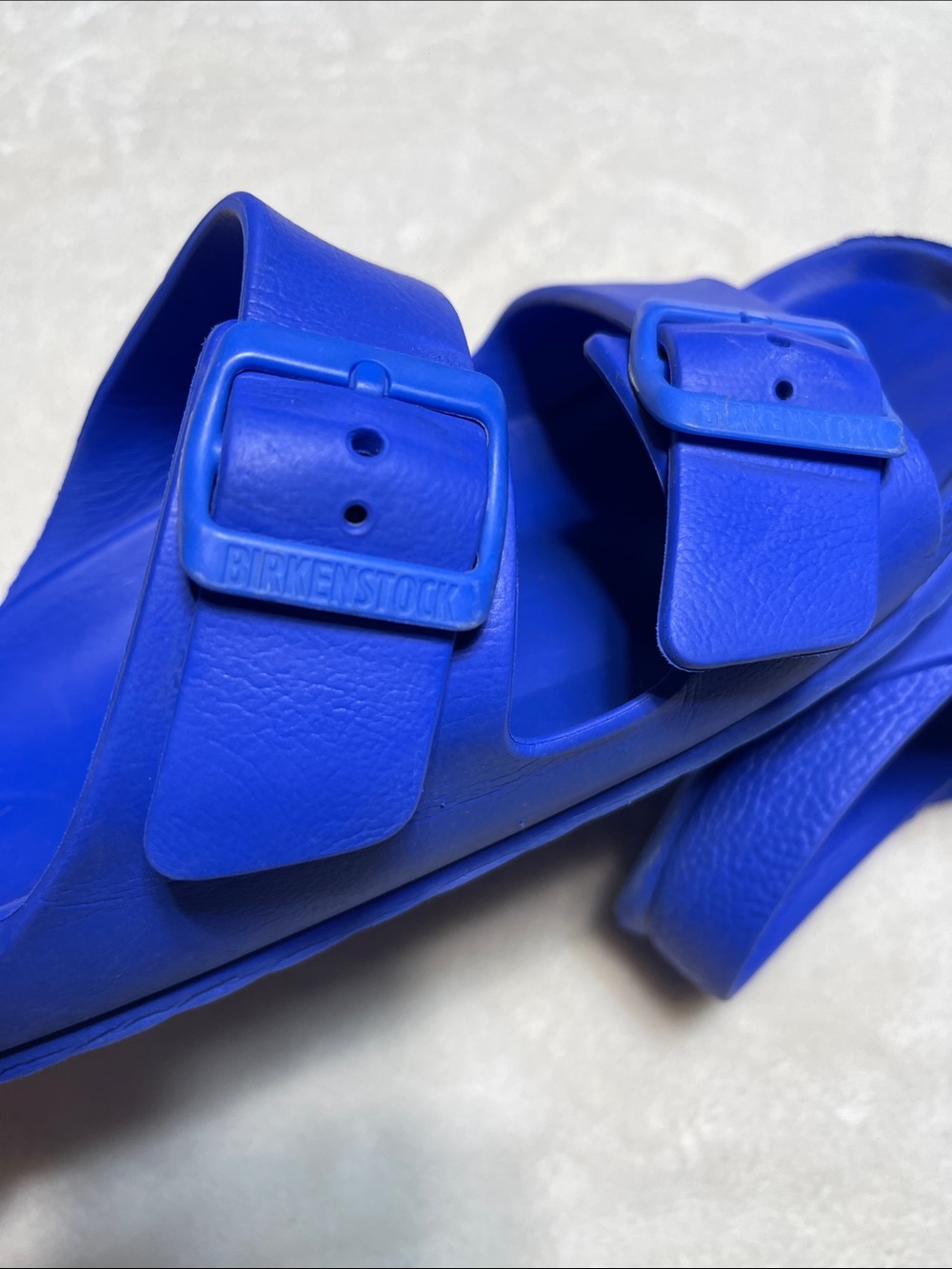Birkenstock Unisex Royal Blue Two-Strap EVA Slide Sandals Size 9 Women’s 8 men’s - Picture 4 of 7